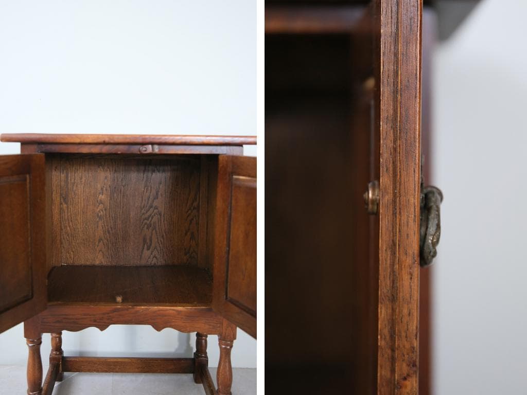 英国アンティーク木製カップボード/キャビネット/キッチン収納/飾り棚