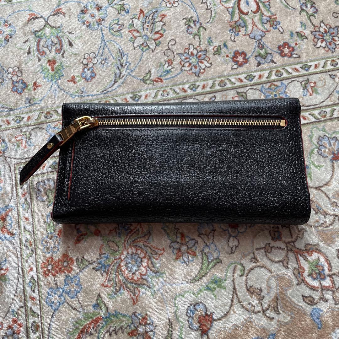 ミュウミュウ マドラス ラブレター 長財布 ブラック レザー ハート