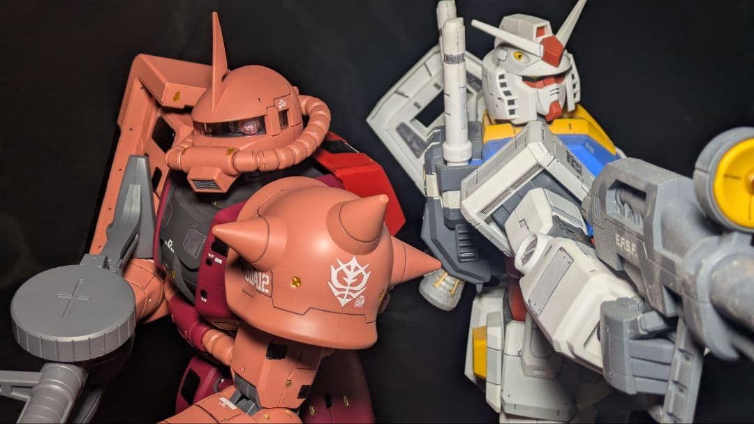 メガサイズ ガンダム ザク 塗装済 シャア専用 ガンプラ ザクⅡ rx-78-2