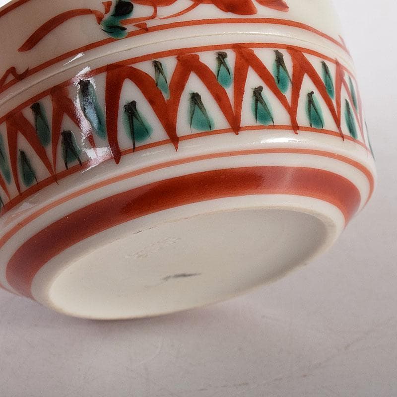 茶道具 京焼 平安 高野昭阿弥造 赤絵金彩 干支丑香合 共箱 V