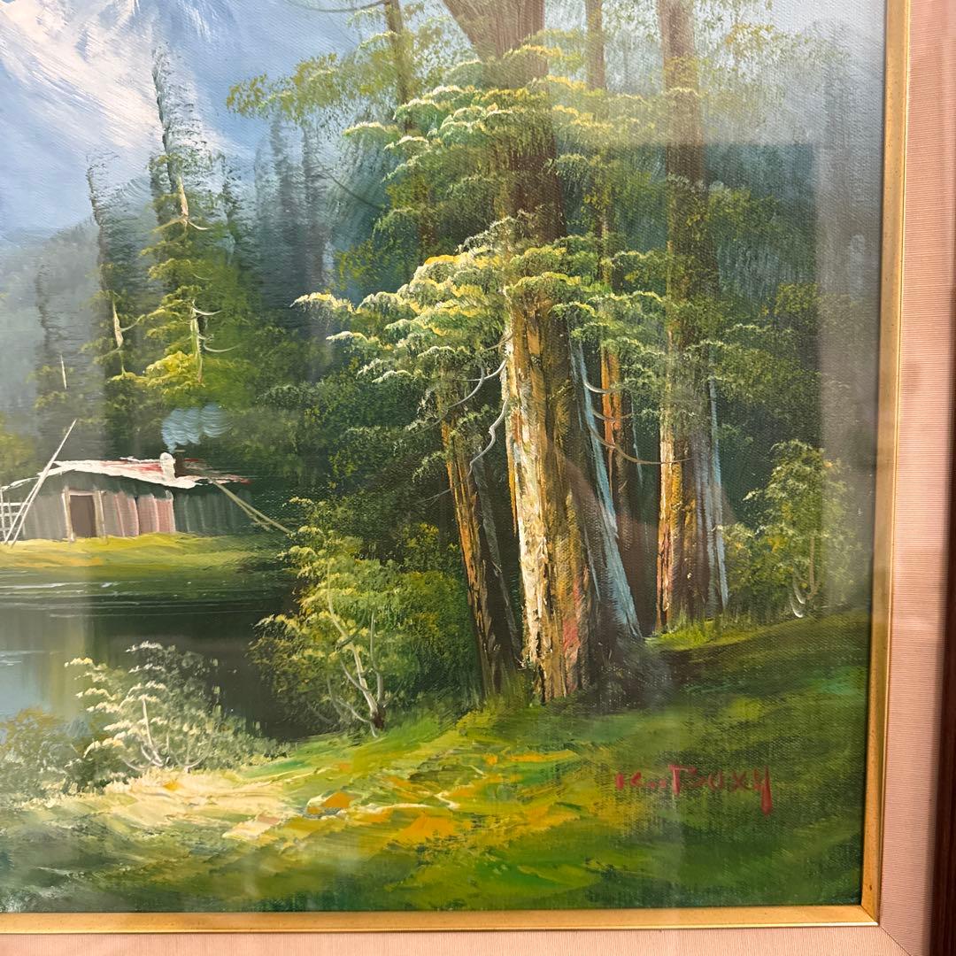 風景画 油彩画 付き 約60cm x 50cm レプリカ K.Boxy - メルカリ
