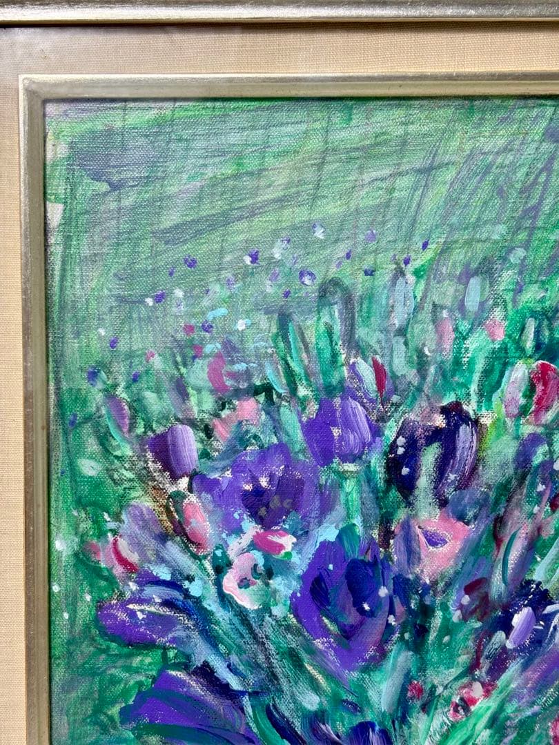 #小野州一「花の絵」原画作品（額装付き）