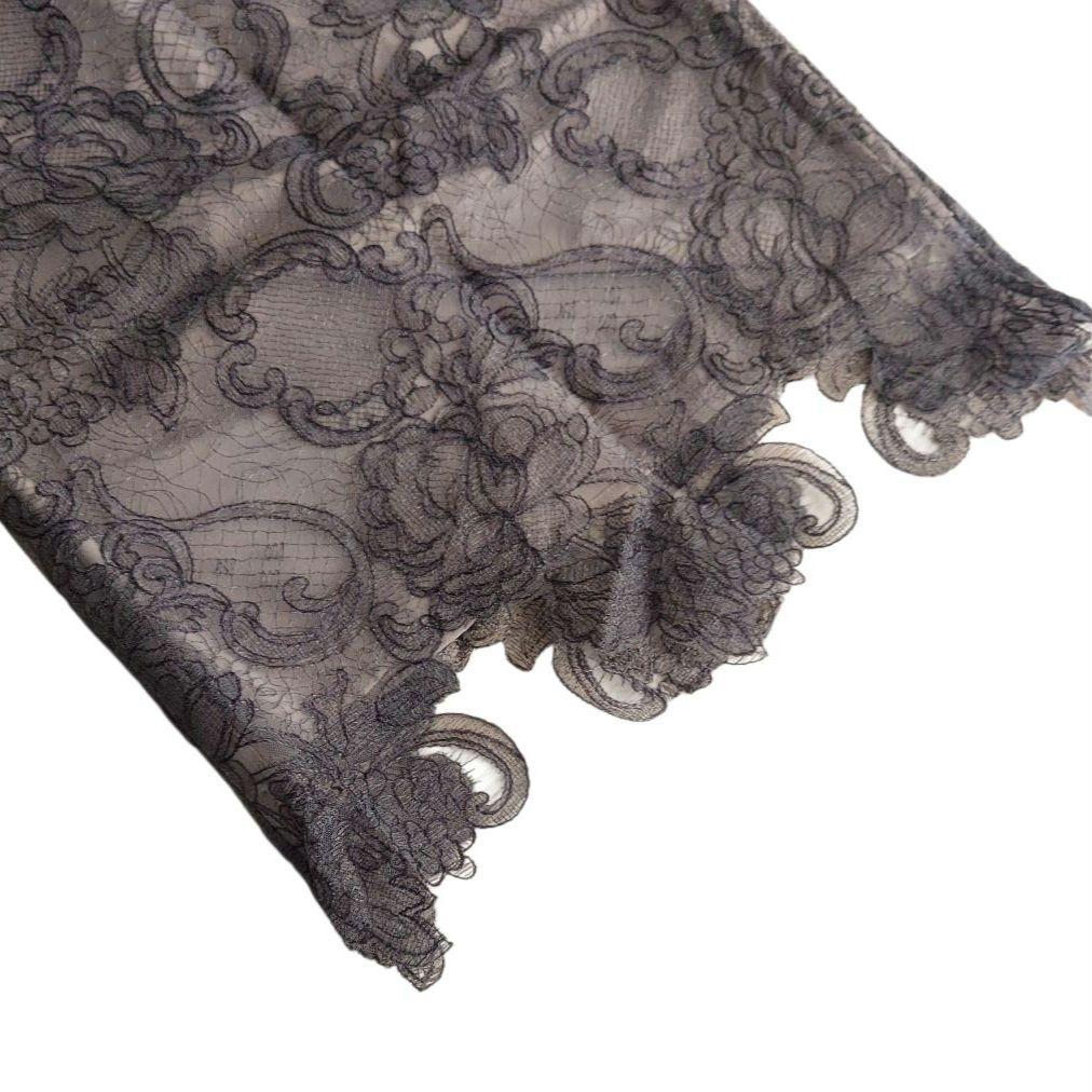 美品✨Leja シアー刺繍レースプリーツIラインロングワンピースドレス