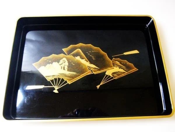 広蓋 金蒔絵 扇面 末広 本漆器 天然木