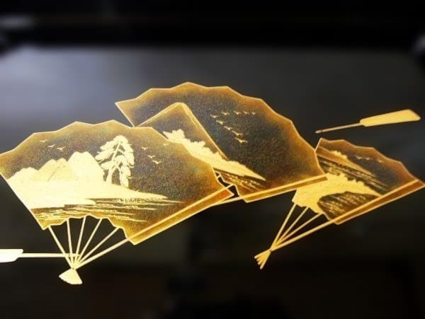 広蓋 金蒔絵 扇面 末広 本漆器 天然木