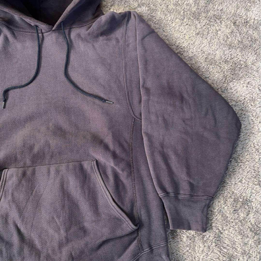 【70s80s】USA製 sand Knit （L）フーディ 茄子紺 フェード