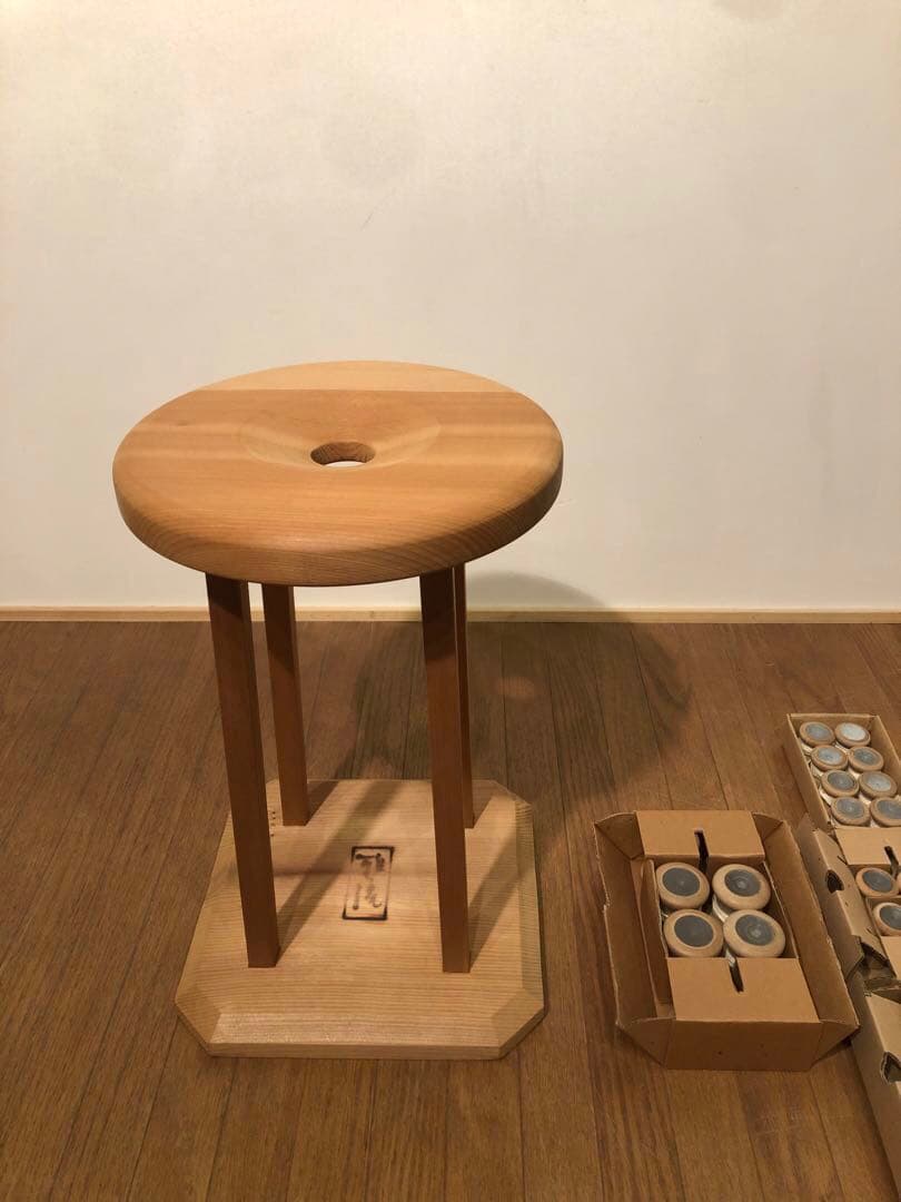 雅流 組紐台 丸台 組台 おもり 糸付き 組紐道具 無垢材 ②