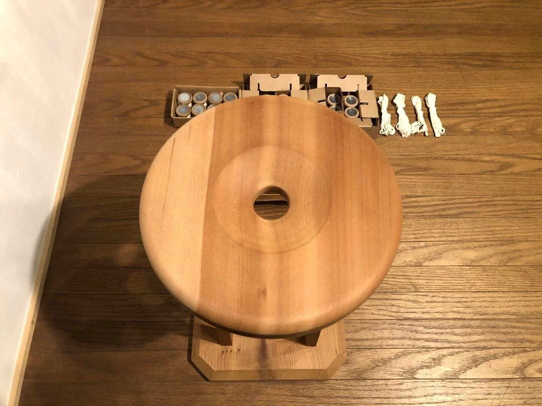 雅流 組紐台 丸台 組台 おもり 糸付き 組紐道具 無垢材 ②