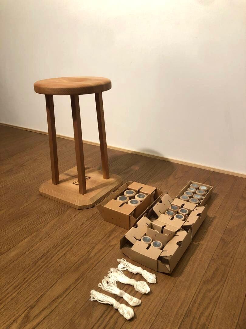 雅流 組紐台 丸台 組台 おもり 糸付き 組紐道具 無垢材 ②