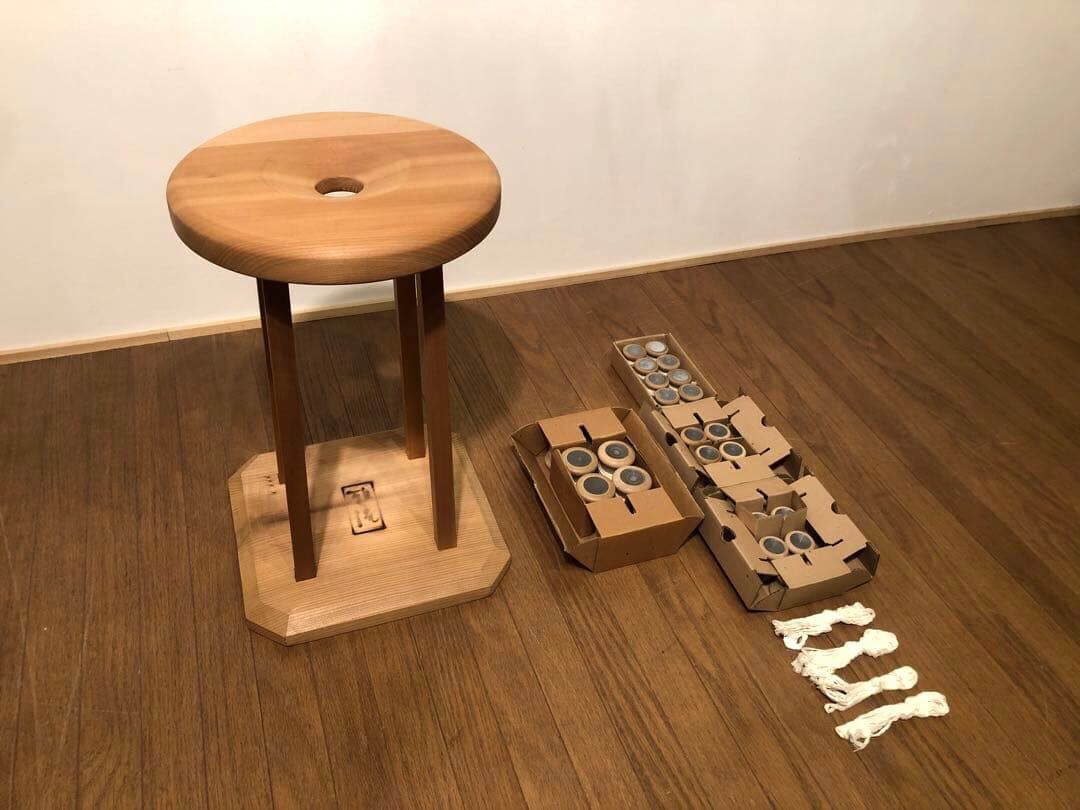 雅流 組紐台 丸台 組台 おもり 糸付き 組紐道具 無垢材 ②