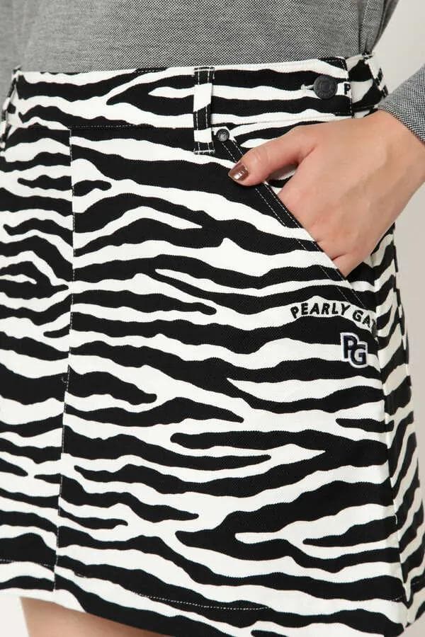 【パーリーゲイツ】２点セット　レディース　ゼブラ柄　スカート＋サンバイザー