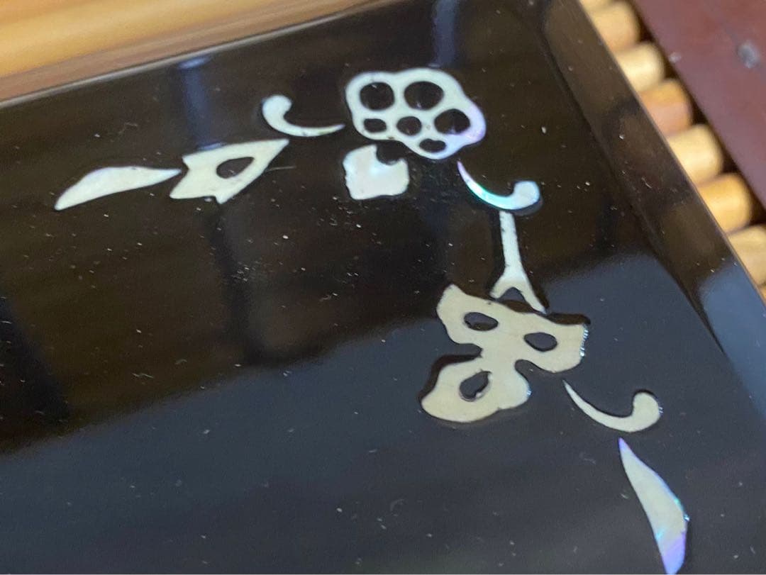 高岡塗 螺鈿細工 書道具 硯 木箱入