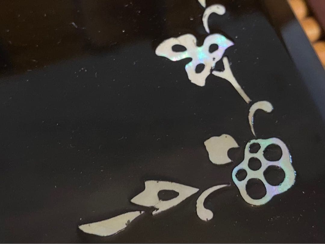 高岡塗 螺鈿細工 書道具 硯 木箱入