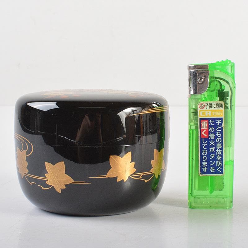 茶道具　輪島塗　目代春帆作　雲桜蒔絵　平棗　紫野　藤井誠堂極め箱　V　R6587