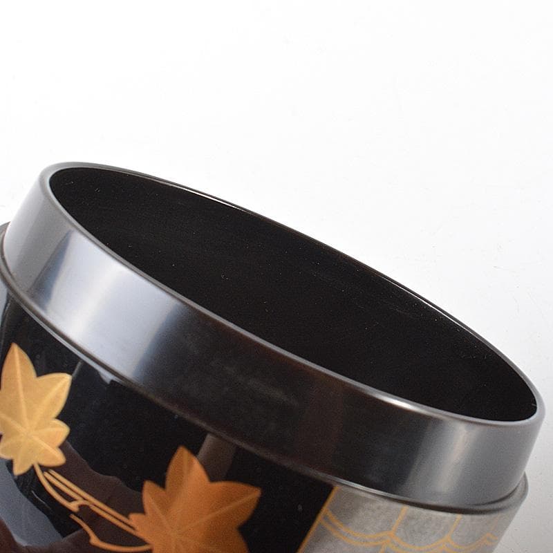 茶道具　輪島塗　目代春帆作　雲桜蒔絵　平棗　紫野　藤井誠堂極め箱　V　R6587