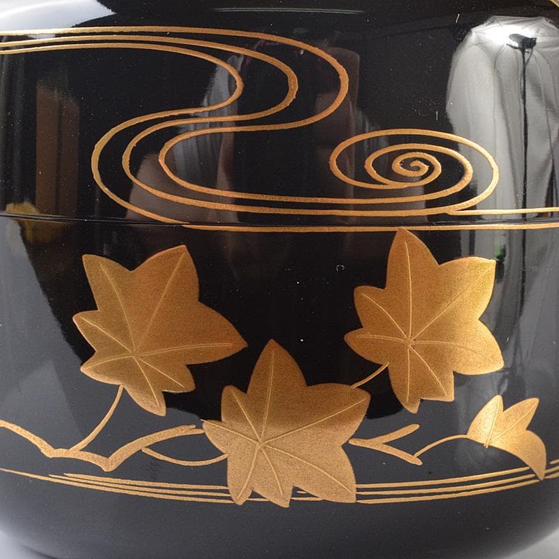 茶道具　輪島塗　目代春帆作　雲桜蒔絵　平棗　紫野　藤井誠堂極め箱　V　R6587