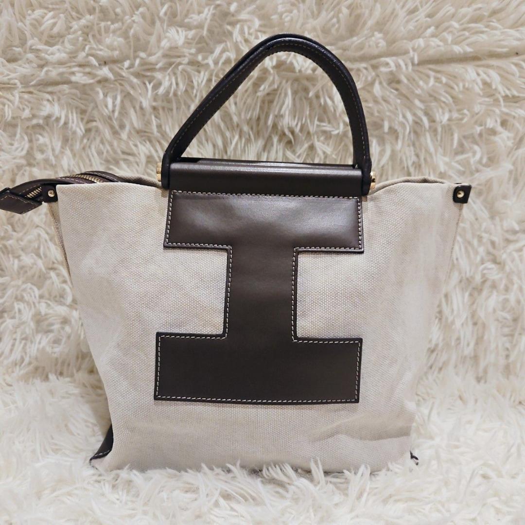 イアクッチ ソルベット S 2way ショルダーバッグ キャンバス 黒 クリーム