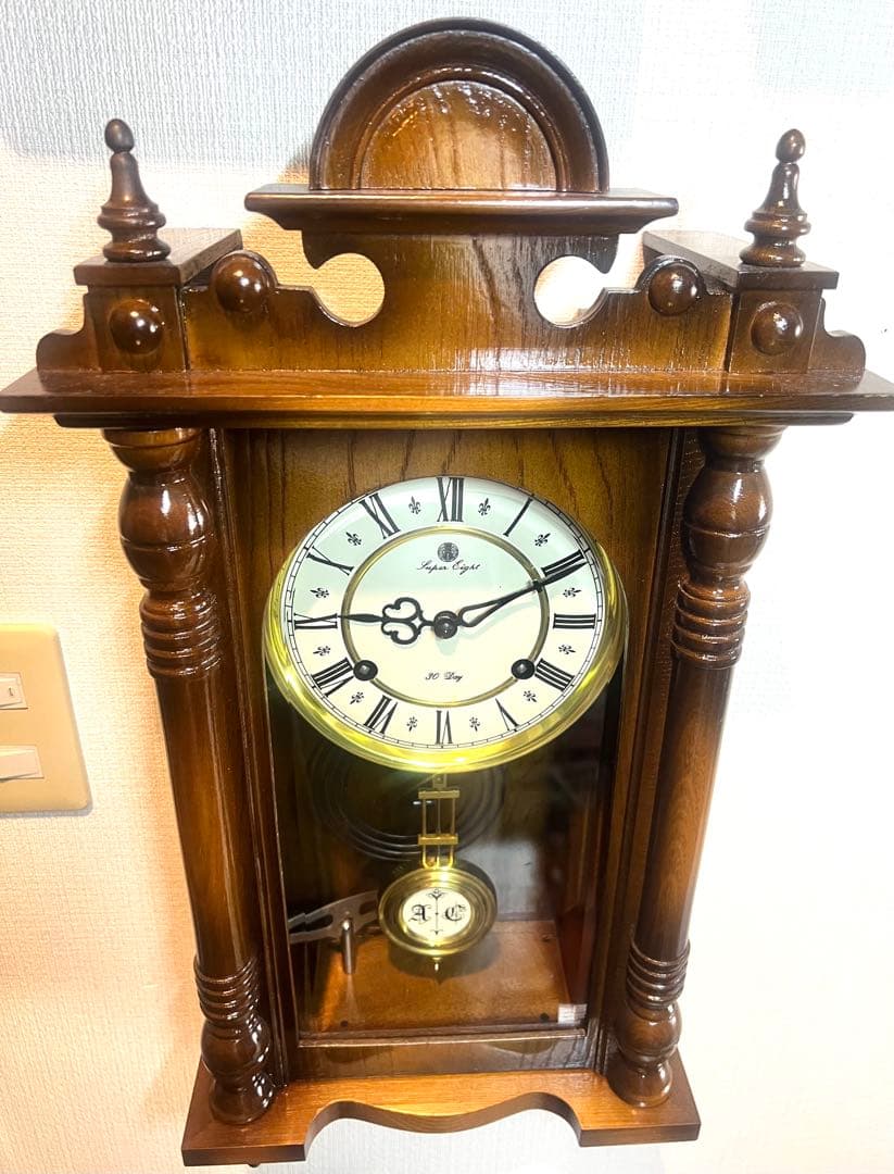 アリス愛知30DAY SuperLight振り子時計ゼンマイ掛け時計