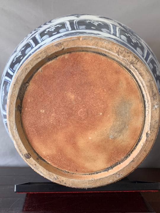 中国古美術 国宝写し明中期時代染付龍鳳凰文壺/K26