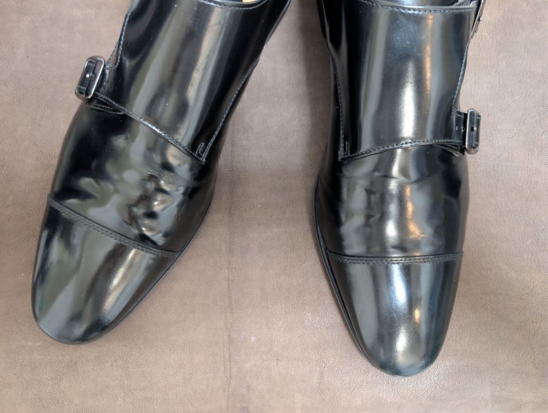 リーガルREGAL ダブルモンク ガラスレザー