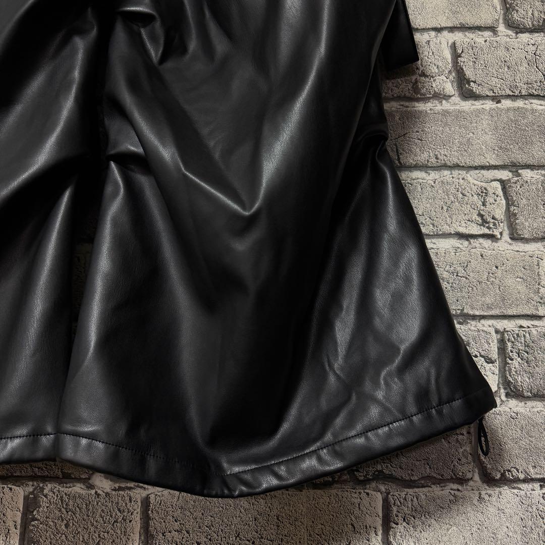 【美品】HARE　2WAYメタルカーゴパンツ　ブラック　レザー