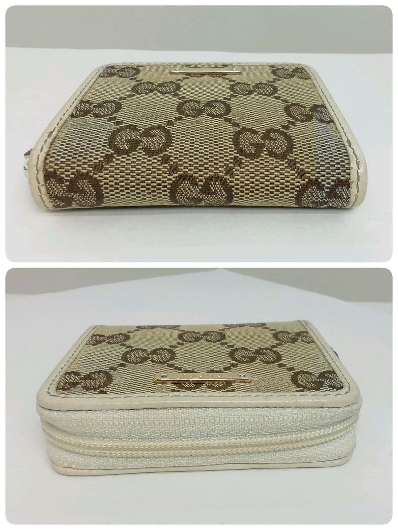 GUCCI　グッチ　GGキャンバス キャメルホワイト　ケース　小銭入れ