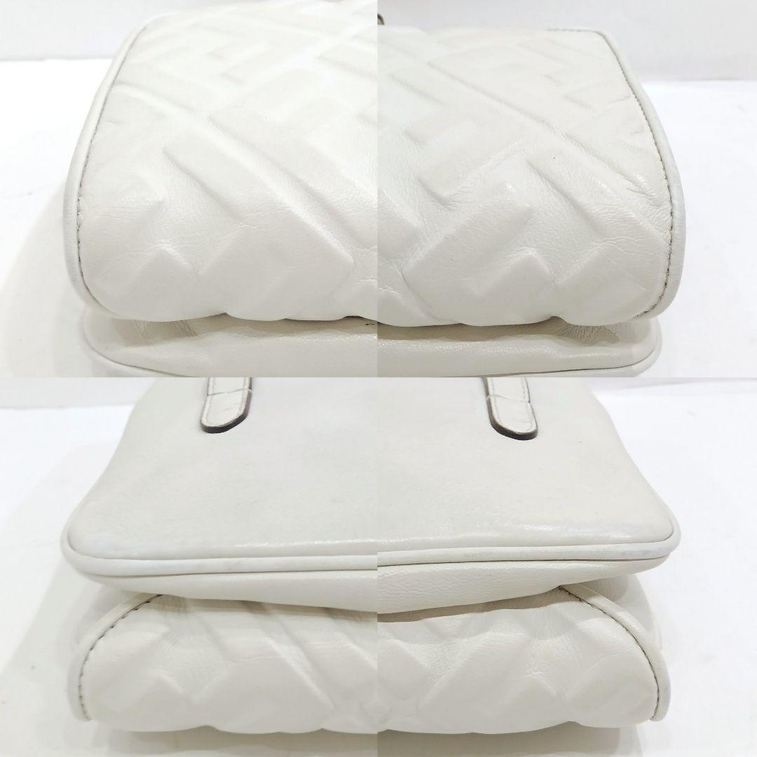 【美品】フェンディ ショルダーバッグ 3way ウエストポーチ レザー 白 FF