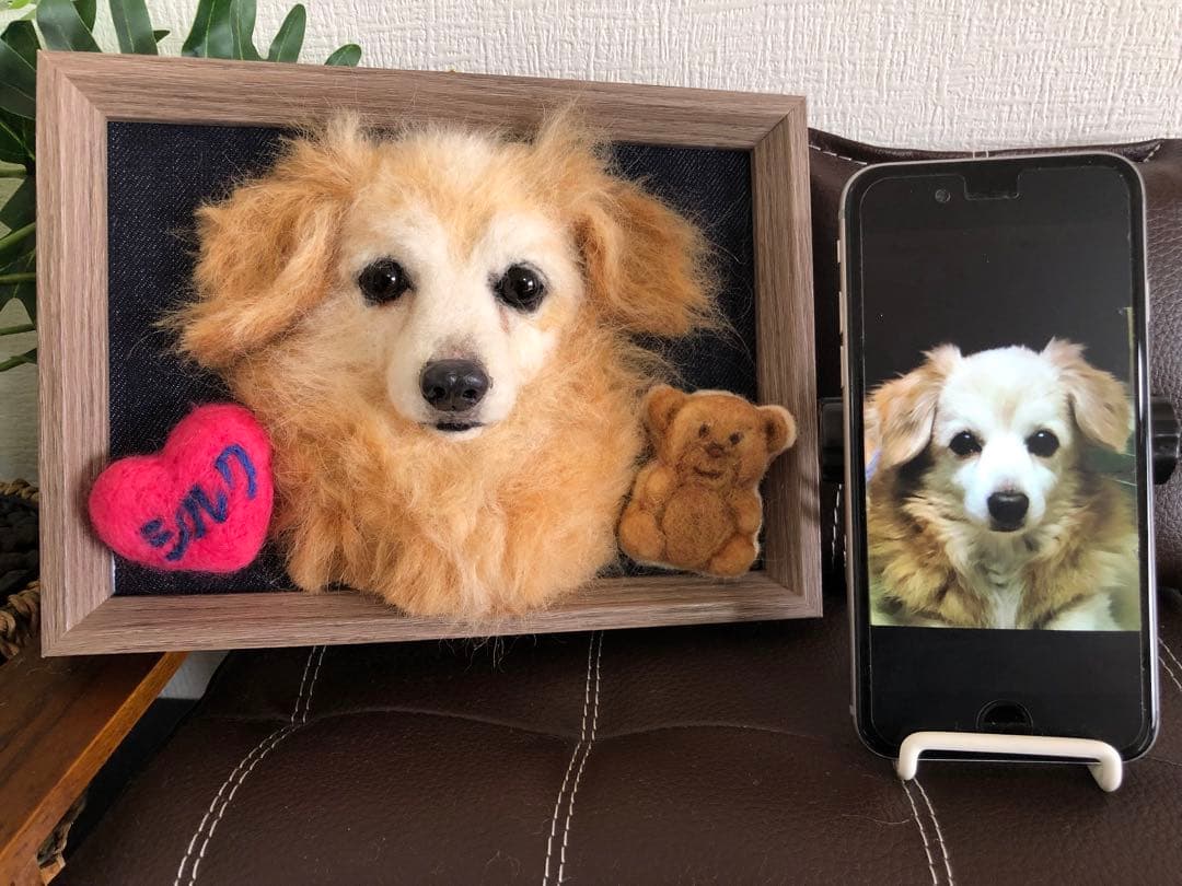 わんこ限定 わたわたペット うちの子プレート 羊毛フェルト作品