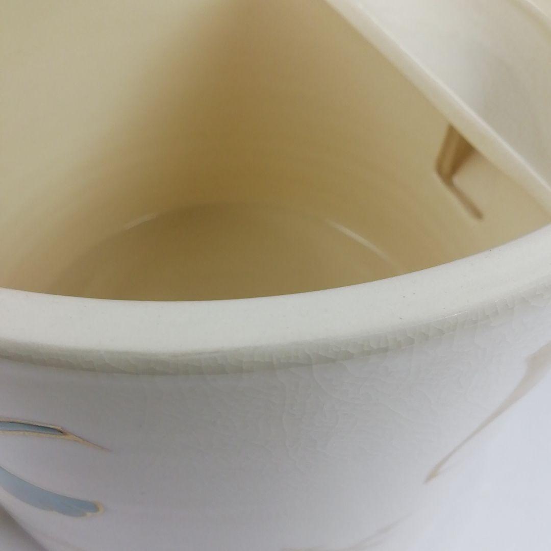 T738 水次 『色絵 銀杏文』『鳴滝窯 橋本城岳 造』 共箱 茶道具