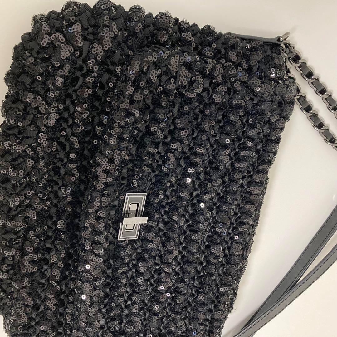 希少　アンテプリマ　ルッケット　ワンショルダー　レザー　ブラッグ　スパンコール