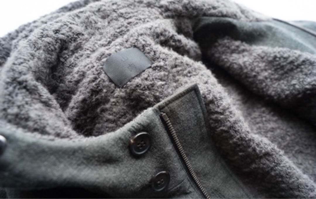 山内 裏ボア ミリタリーコート サイズ3 グレー 美品