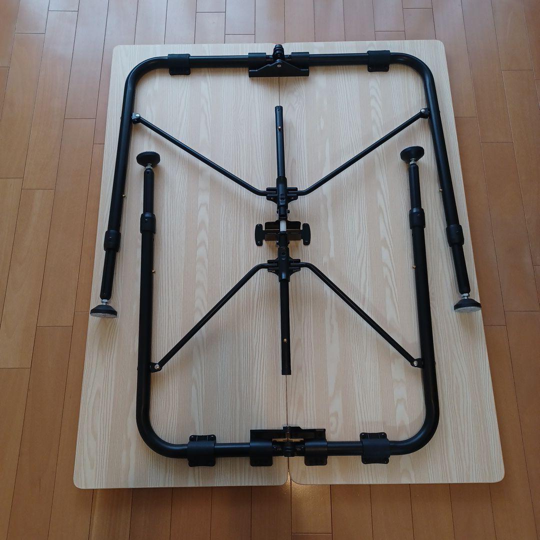 折りたたみテーブル高さ調節機能付　軽量テレワーク在宅 多目的