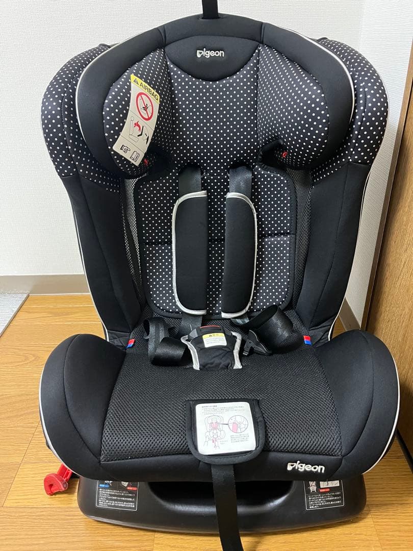 【お値下げ】pigeon チャイルドシート ドット柄　オレオユ