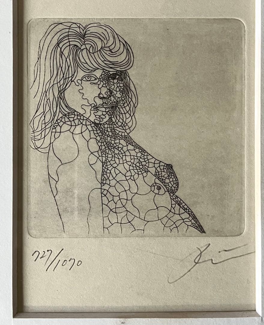 ビンテージ 額装済み 城 景都 オリジナル銅版画 727/1070 エッチング