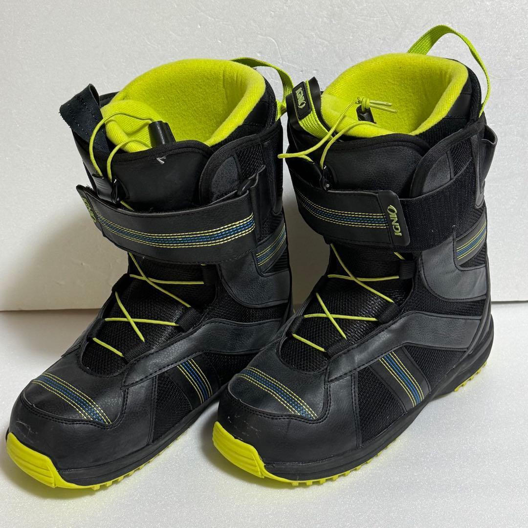 27cm IGNIO スノーボードブーツ黒黄緑ブラック格安激安特価メンズ初心者