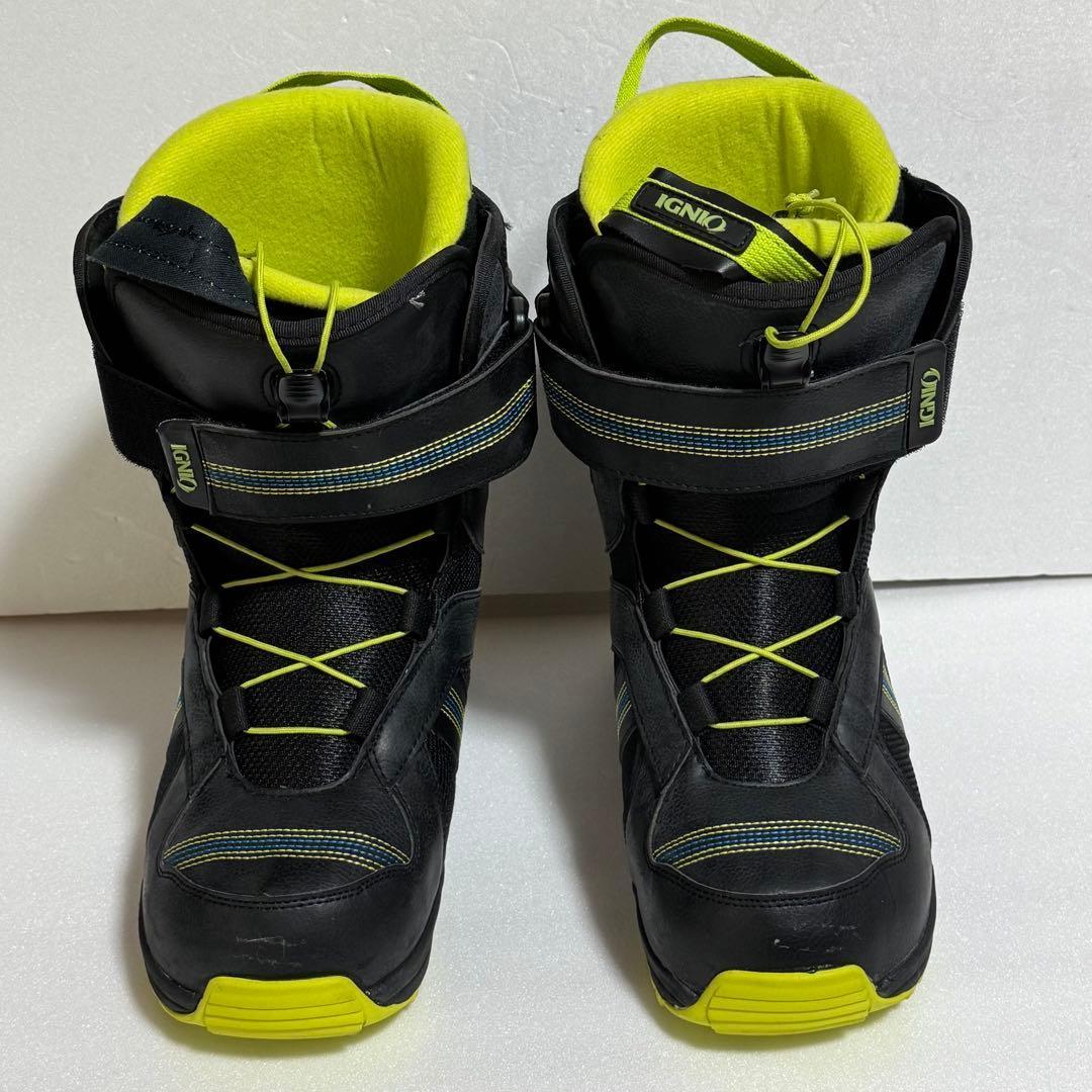 27cm IGNIO スノーボードブーツ黒黄緑ブラック格安激安特価メンズ初心者