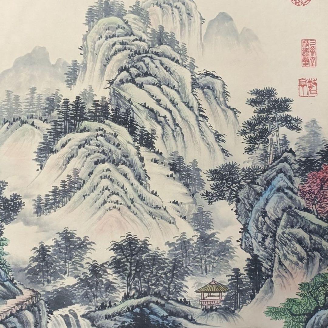 郎世宁 江山勝覧図 三尺中堂 掛け軸 中国山水画 宣紙 - メルカリ