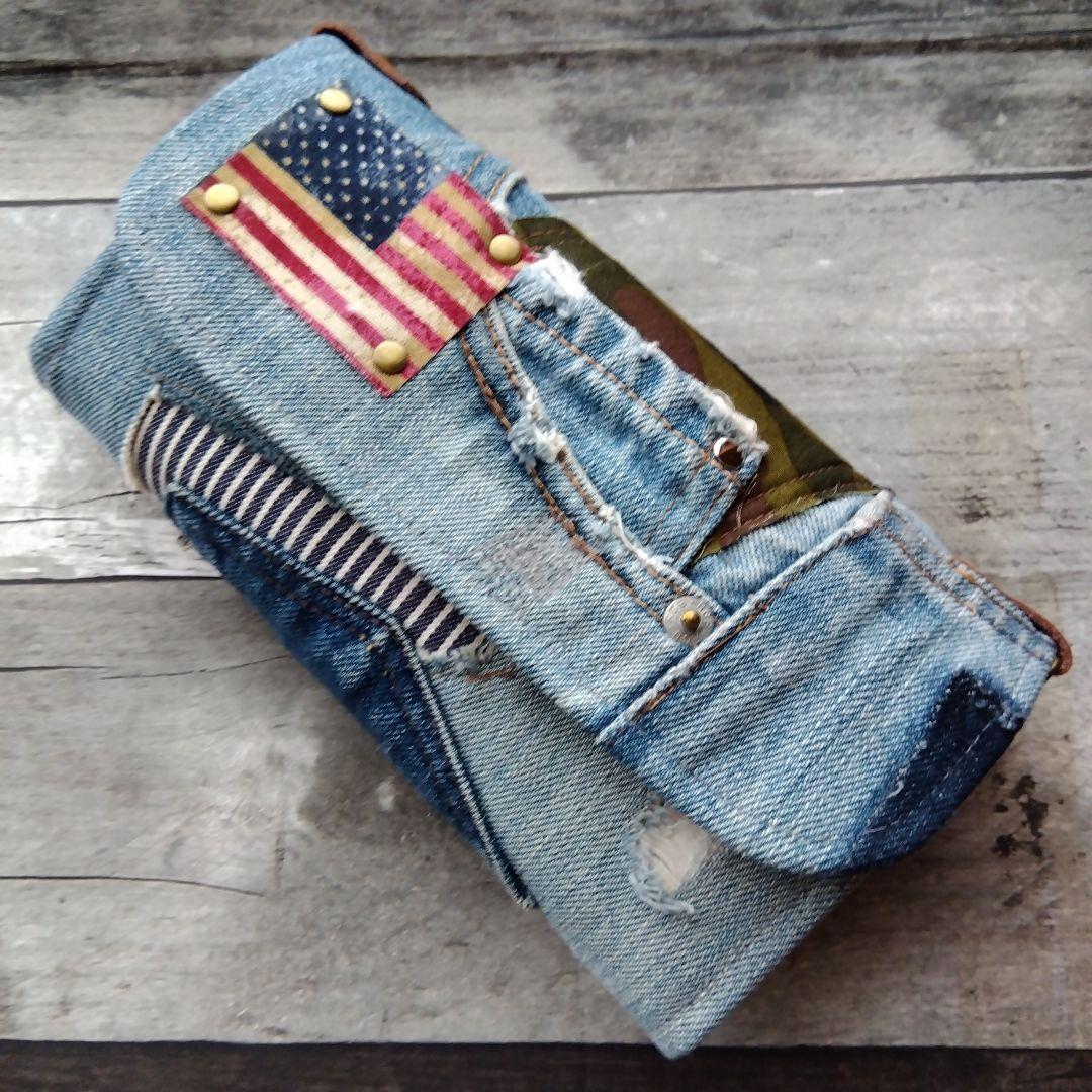 デニムリメイク長財布 あず