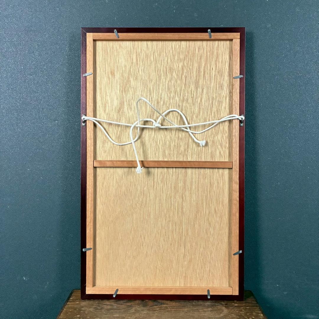 宮本秋風「夏の月」木版画 直筆サイン・印章・エンボス印有 人気木版画家