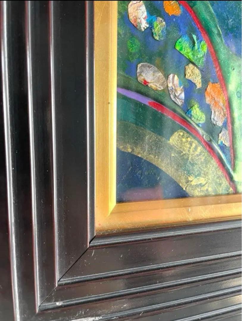 美術品 アート作品 抽象画　ゴールド　アンティーク雑貨　昭和レトロ　絵画　開運