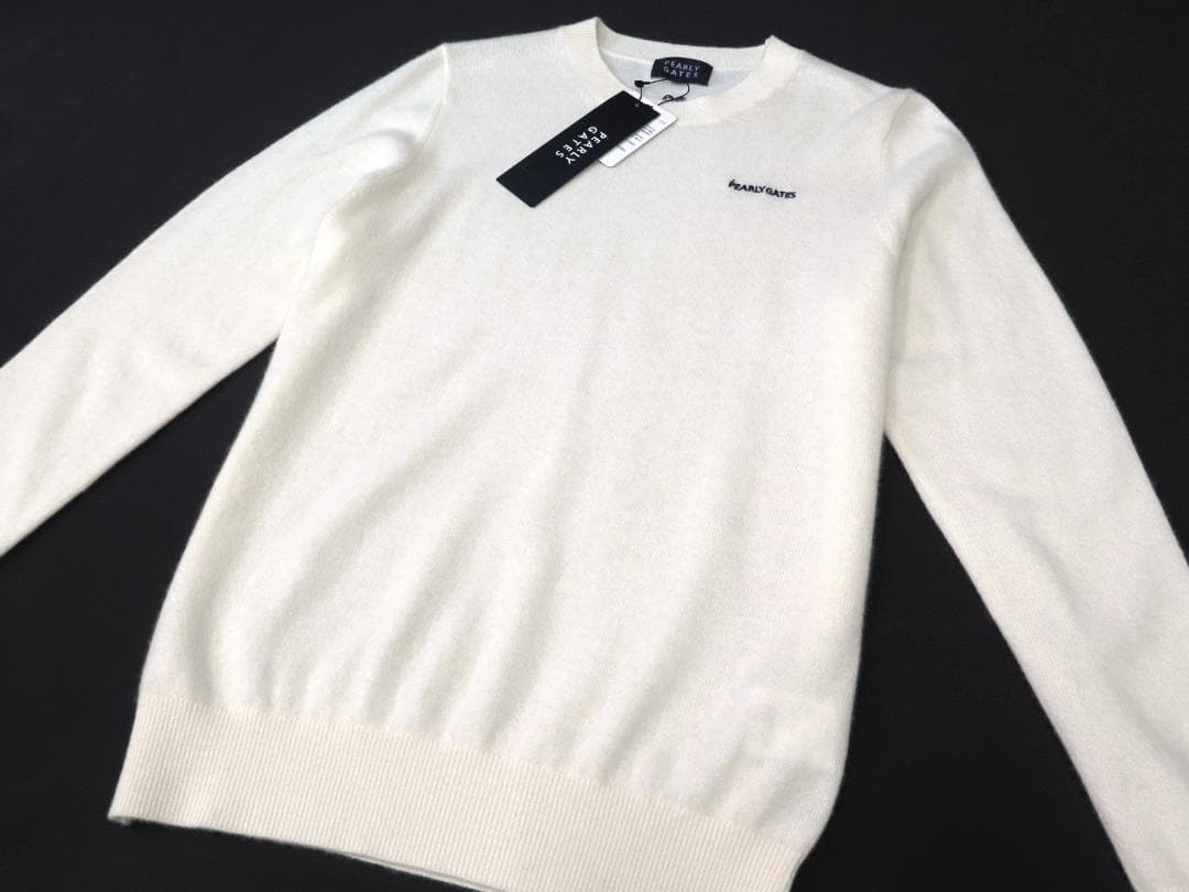 新品●パーリーゲイツ●フライングラビット ピュアカシミヤ　クルーネックセータ　L