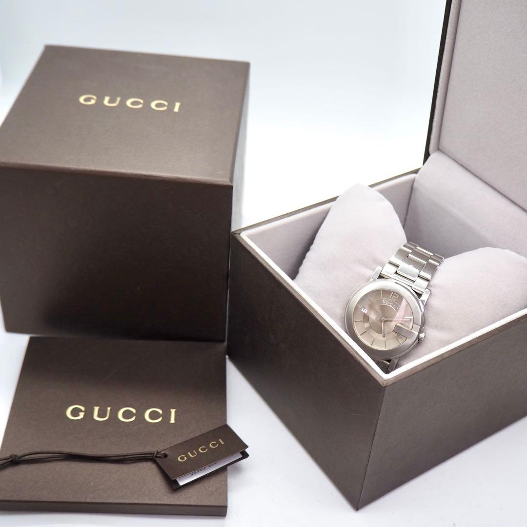 専用174 稼働 GUCCI 時計　メンズ Gフェイス 箱付き　101J グレー