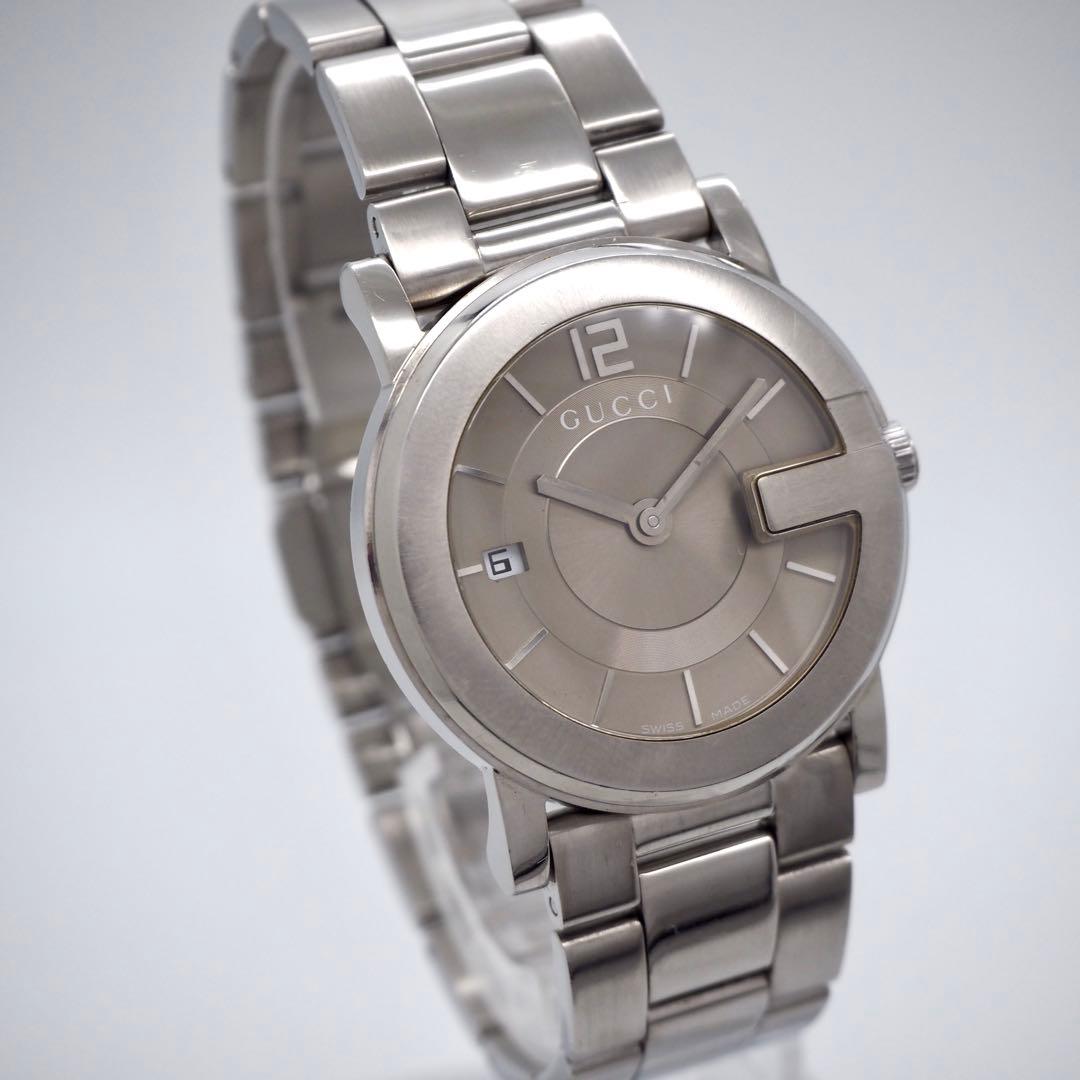 専用174 稼働 GUCCI 時計　メンズ Gフェイス 箱付き　101J グレー