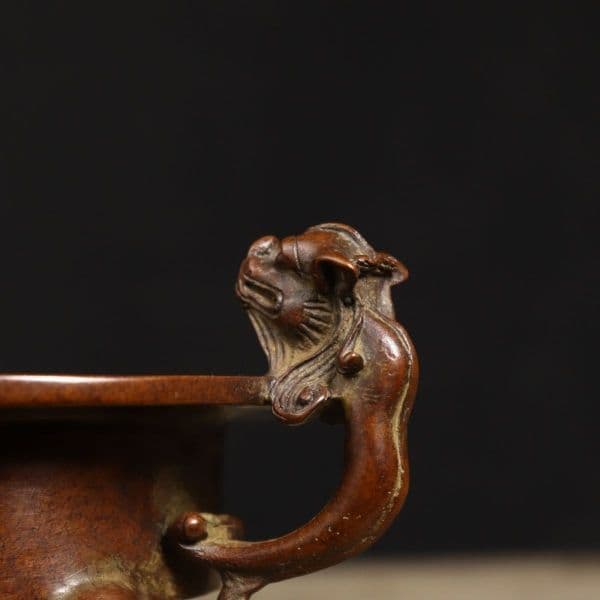 兽耳缠枝莲三足薰炉 招财炉 集财香炉 重工 希少 工芸品 美術品 置物