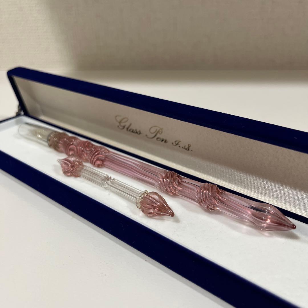 【新品未使用】佐瀬工業所 ガラスペン ソフトひねり ペン置き付き