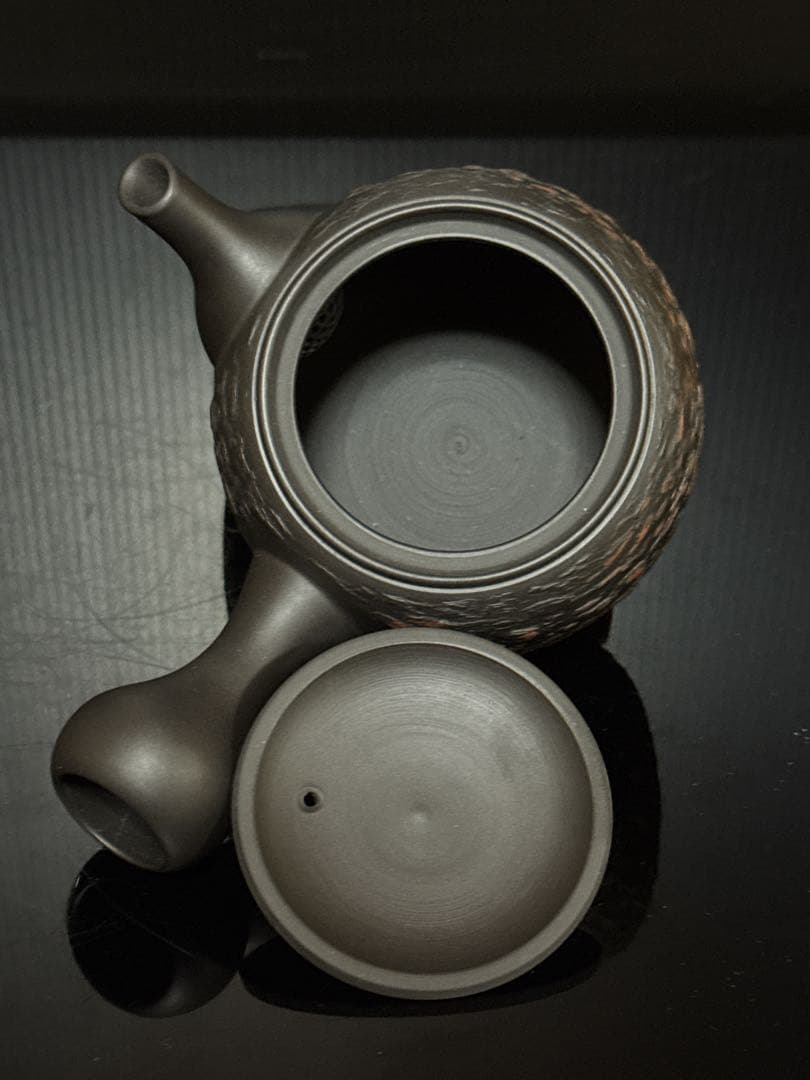 個展出品作 常滑焼 名人 仲井堂 森下宗則 作 焼桜紋様 急須 茶