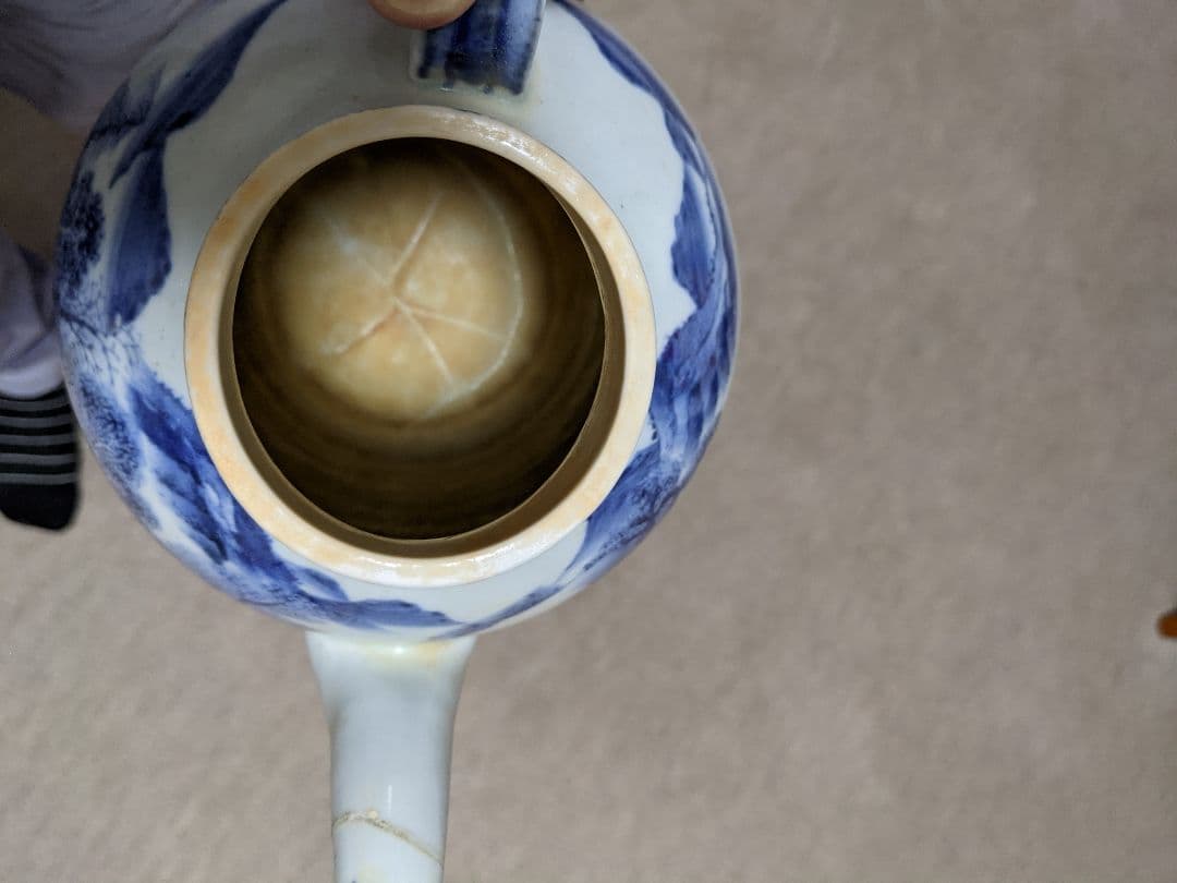 ⭐井伊直弼 超希少 藩窯 湖東焼 染付山水紋水注 江戸時代 彦根藩御用窯 骨董品