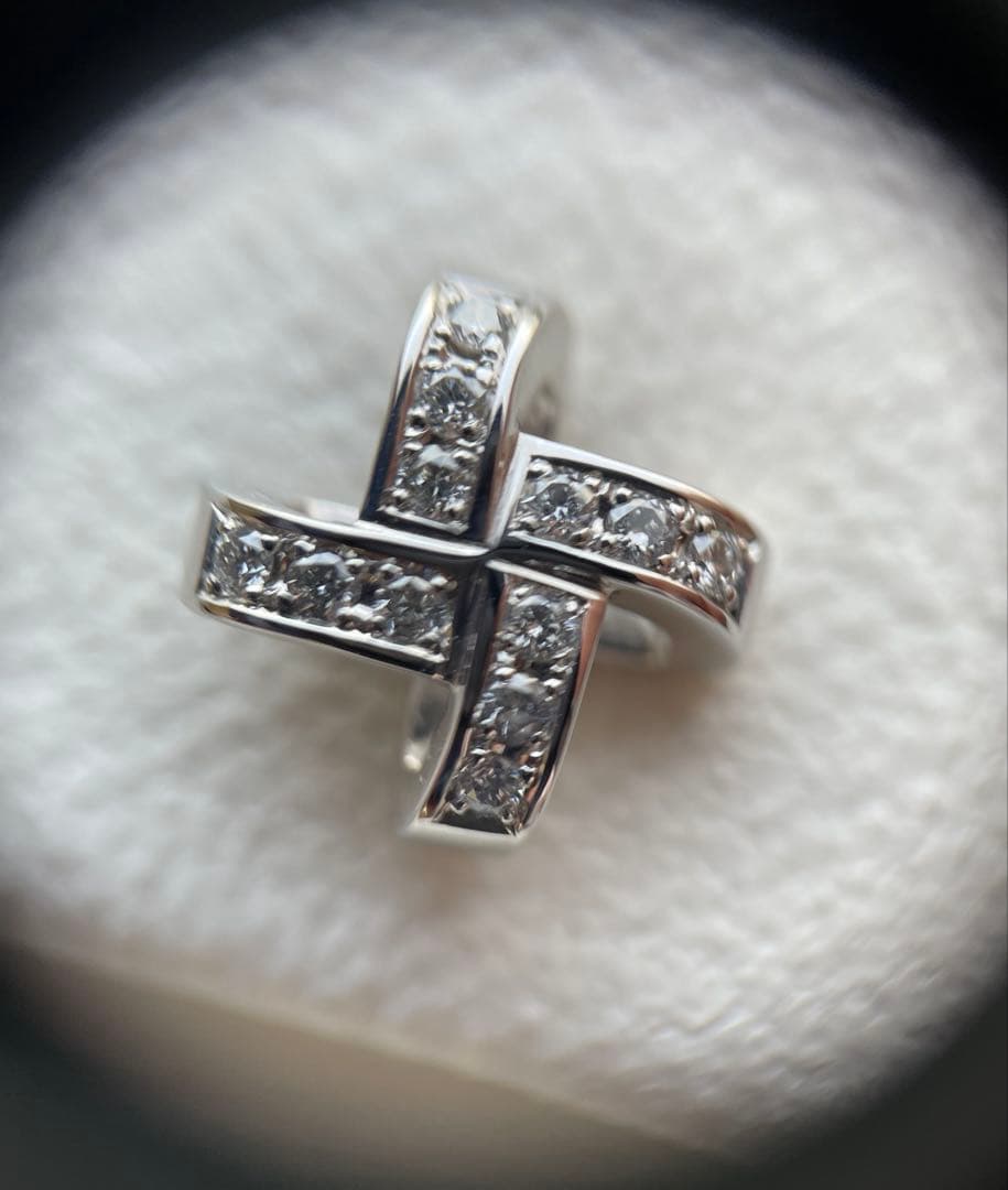 俄 NIWAKA ニワカ K18WG ダイヤモンド 叶 KANO 叶結び 美品 NIWAKA