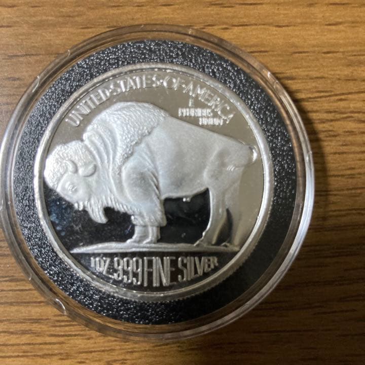 値下げ‼️アメリカ1ドル銀貨、インディアン　　プラケース入り　バッファロー　1oz