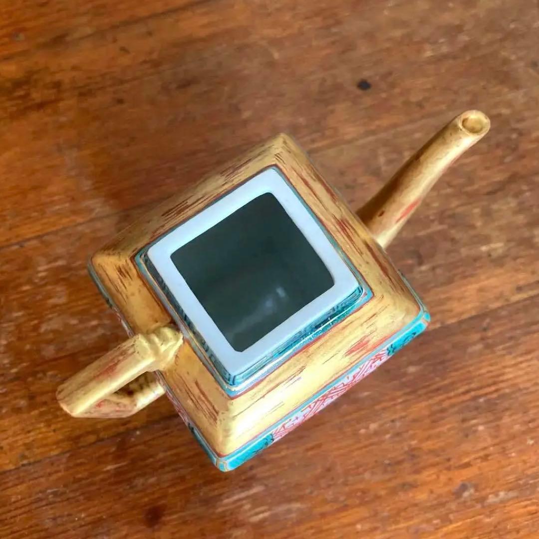 仙盞瓶 せんさんびん 赤小波金襴手 尚古 水坂屋 洛陶軒 京焼 松本石亭